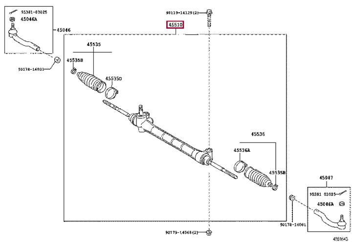 Toyota 45510-58010 Steering 4551058010 4551058010 Toyota Steering
