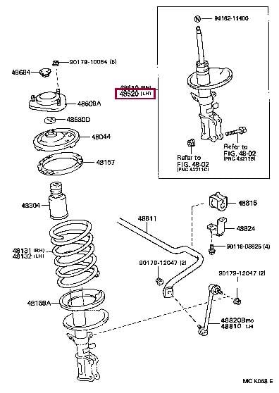 Toyota 48520-29025 Shock absorber strut front left gas oil 4852029025