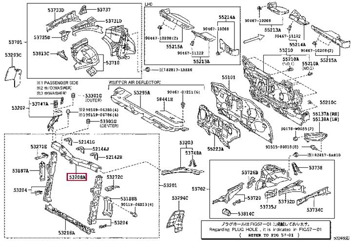 5320805030 Toyota Support, bumper