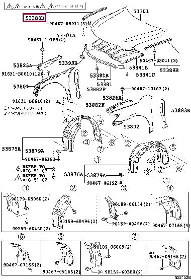 5338833040 Toyota Hood seal