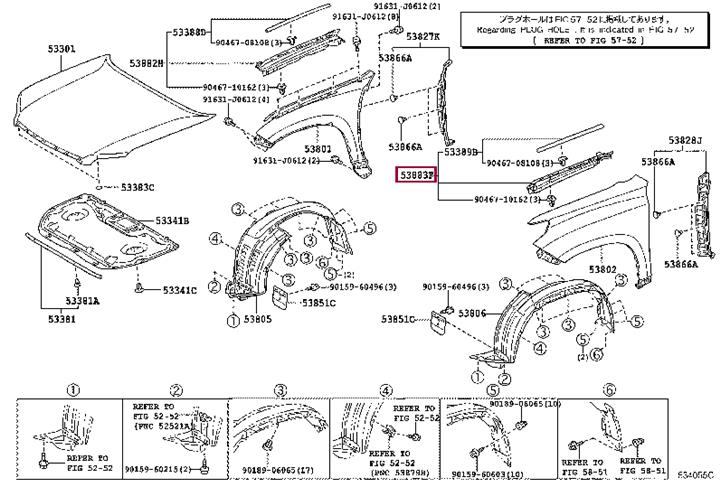 Toyota 53808-60110 REINFORCEMENT SUB-AS 5380860110