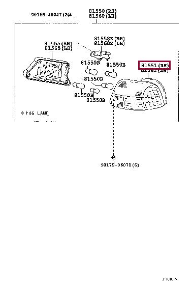 8155105060 Toyota Combination Rearlight