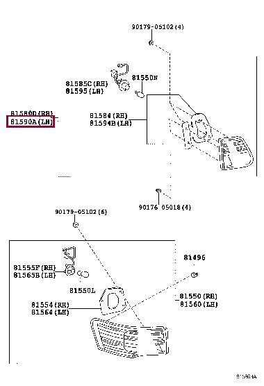 8159005130 Toyota Combination Rearlight