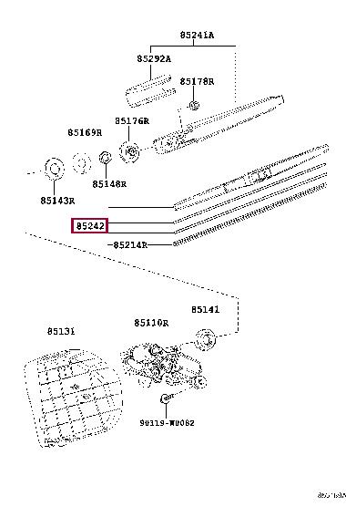 Toyota 85242-0H020 Rear window wiper blade 310 mm (12") 852420H020