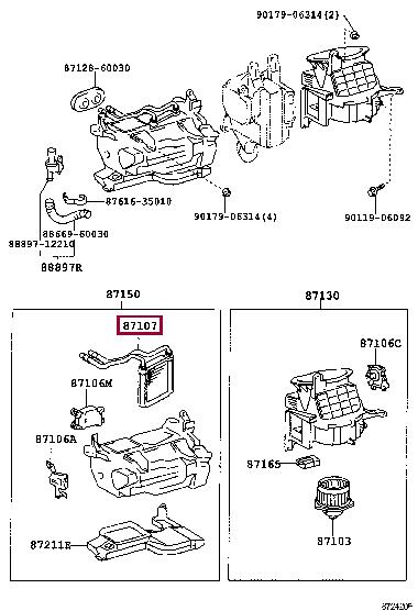 Toyota 87107-60350 Heat exchanger, interior heating 8710760350