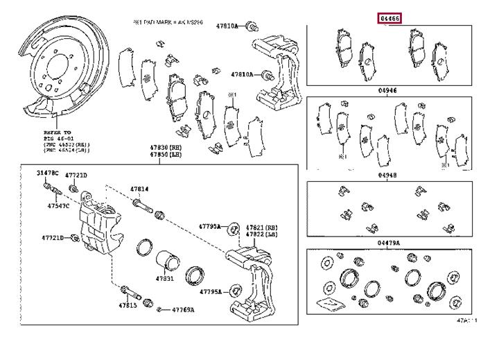Toyota 04466-53020 Brake Pad Set, disc brake 0446653020