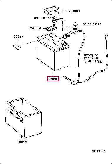 2880017120 Toyota Battery Toyota 12V 70AH 630A(EN) L+