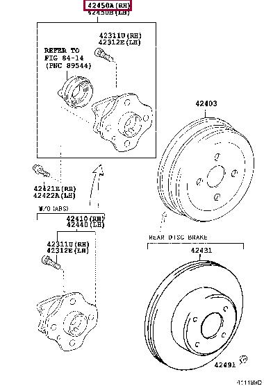 Toyota 42450-12051 Wheel hub 4245012051