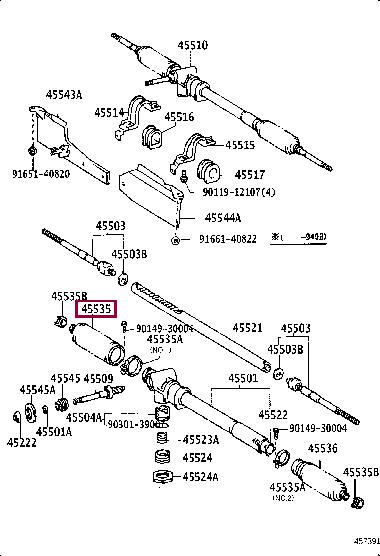 Bellow kit, steering Toyota 45535-26030