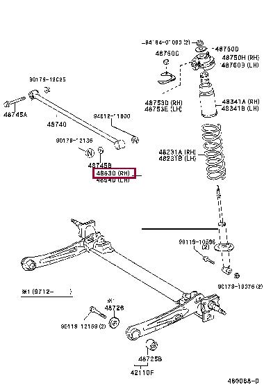 Toyota 48530-19726 Rear oil and gas suspension shock absorber 4853019726