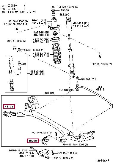 Toyota 48705-47020 Auto part 4870547020