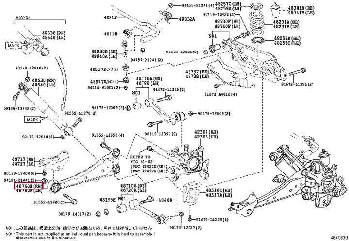 Toyota 48760-78010 Track Control Arm 4876078010 4876078010 Toyota Track Control Arm
