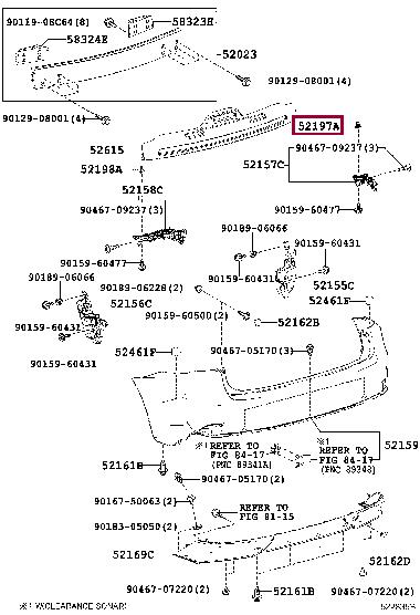 5219753040 Toyota Rear bumper retainer