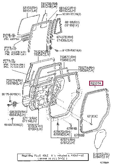 6233260040A0 Toyota Door seal