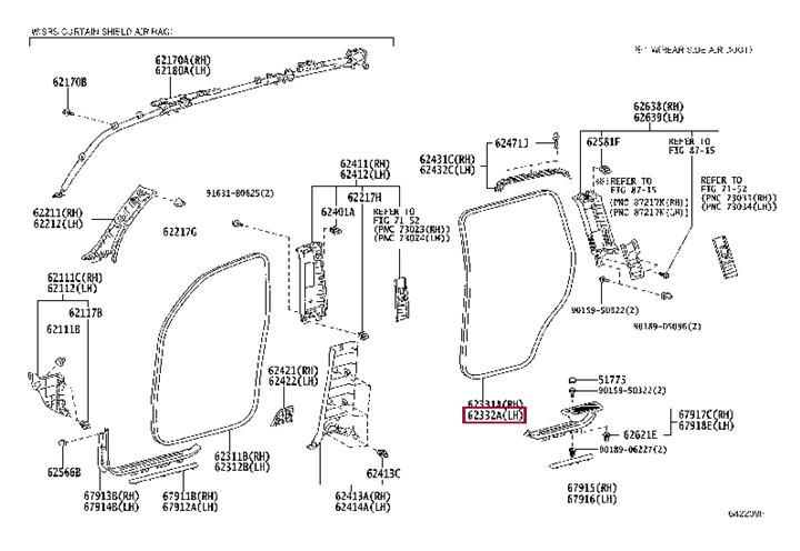 6233260081 Toyota Door seal