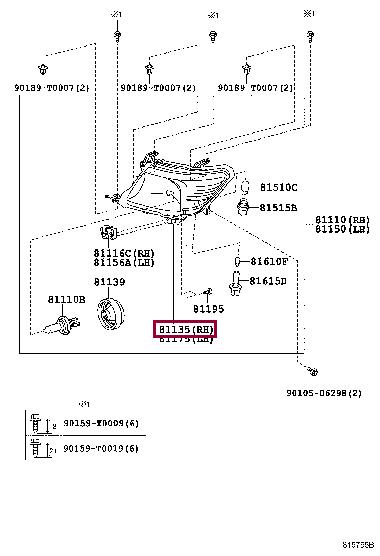 Toyota 81130-0K440 SCHEINWERFER 811300K440