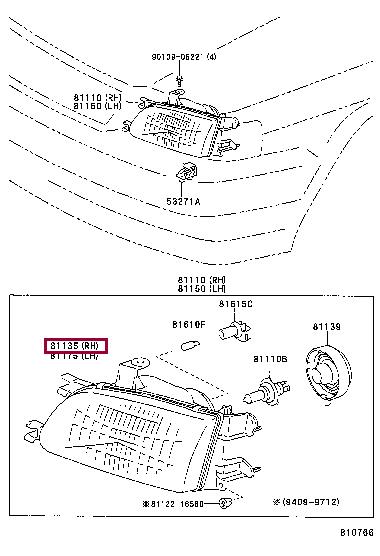 8113016570 Toyota Headlamp