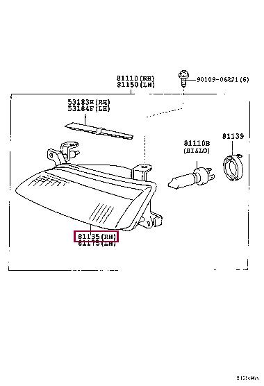 81130AA010 Toyota Headlamp