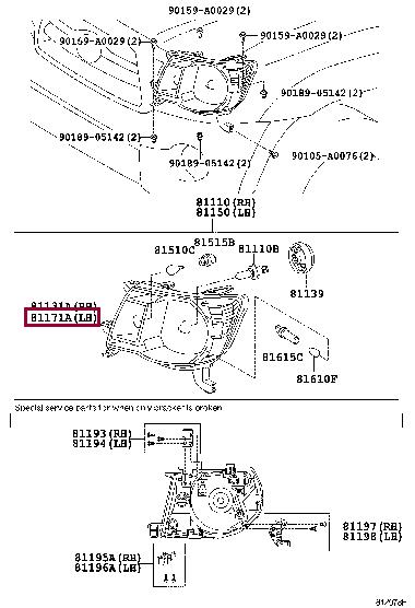 8117004163 Toyota Headlamp