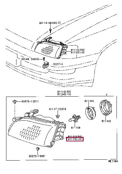 811702B621 Toyota Headlamp
