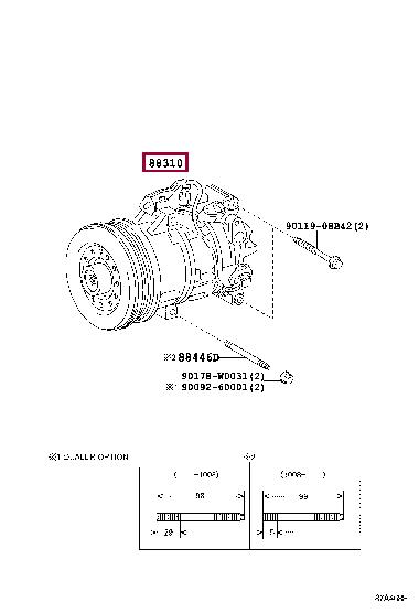 Toyota 88310-0D330 Compressor, air conditioning 883100D330