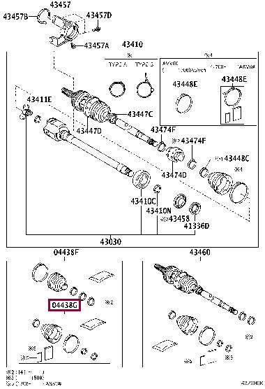 0443733070 Toyota Bellow, driveshaft