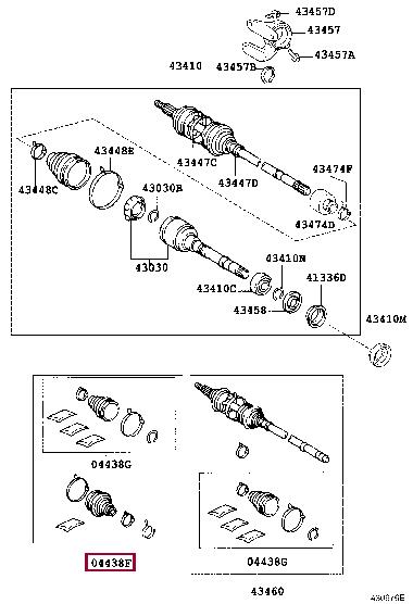 0443806410 Toyota Bellow, driveshaft