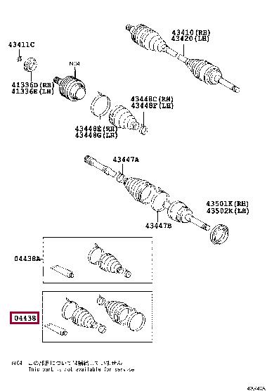 044380C020 Toyota Bellow, driveshaft
