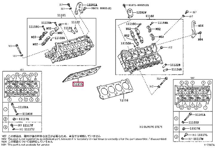Toyota 11115-51030-E0 Gasket, cylinder head 1111551030E0
