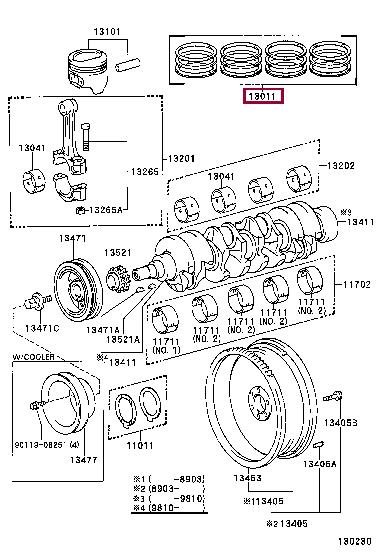Toyota 13011-71030 Piston Ring Kit 1301171030