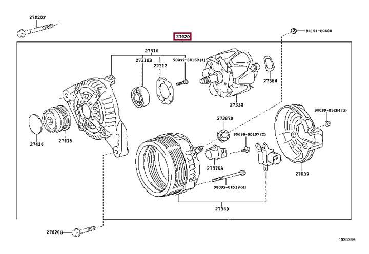 Toyota 27060-0V010 Alternator 270600V010 270600V010 Toyota Alternator