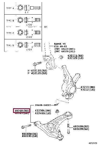 Toyota 48068-09150 Track Control Arm 4806809150