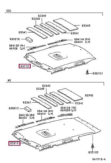 6331002251B1 Toyota Roof lining