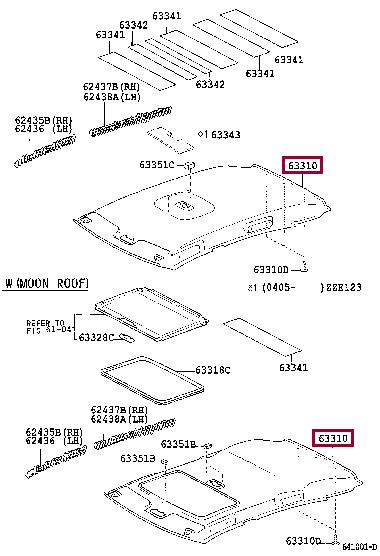 6331002750B0 Toyota Roof lining