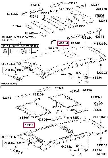 6331005580E1 Toyota Roof lining