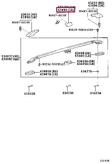 6349660021 Toyota COVER, ROOF RACK