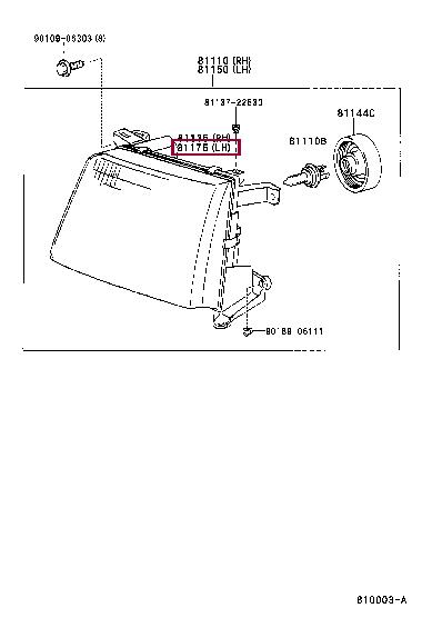 8117060640 Toyota Headlamp