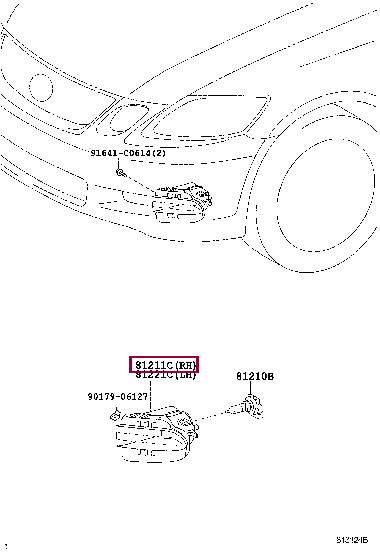 Toyota 81211-30312 Auto part 8121130312