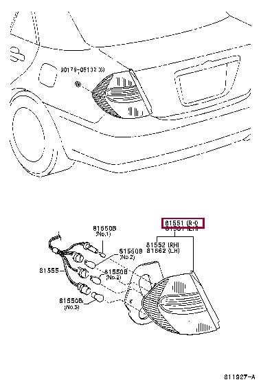 8155133390 Toyota Tail lamp right