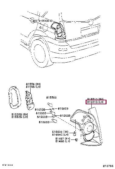 Toyota 81561-0F020 LICHTSCHEIBE HECKLEU 815610F020 815610F020 Toyota LICHTSCHEIBE HECKLEU