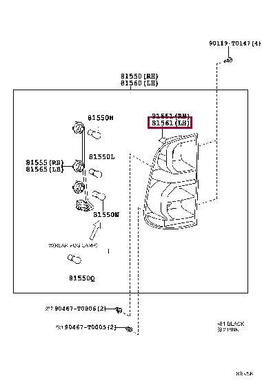 Tail lights Toyota Hilux: 815610K150 Toyota Combination Rearlight