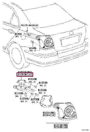 8156505210 Toyota Rear left lamp board