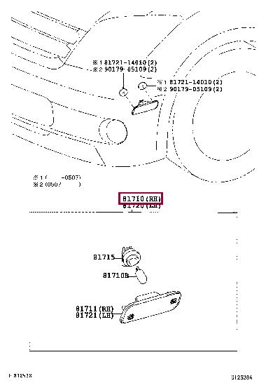 8173030110 Toyota Running repeater