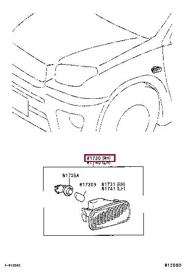 8173051011 Toyota Running repeater