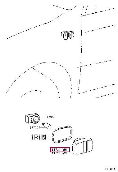 8173102022 Toyota Running repeater