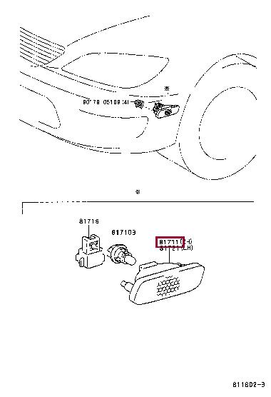 8173130110 Toyota Corner lamp right