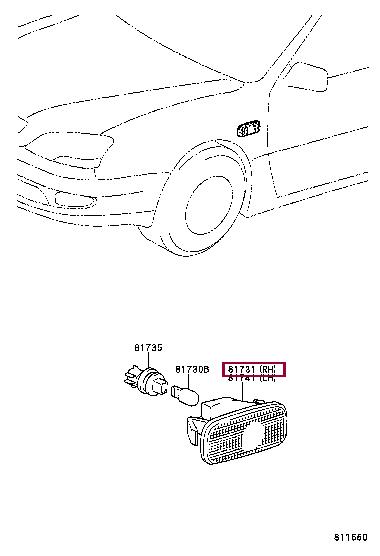 8173151021 Toyota Running repeater