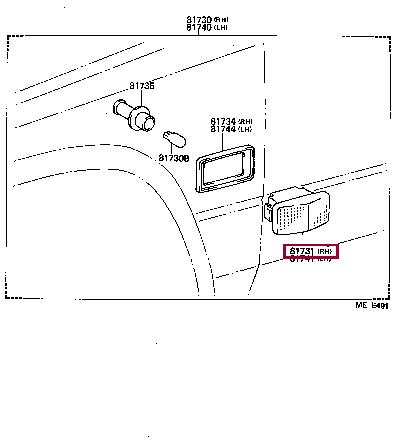 8173160061 Toyota Running repeater