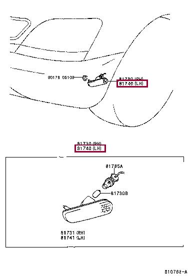 Toyota 81740-48010 Auto part 8174048010 8174048010 Toyota Auto part