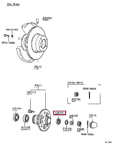 Toyota 90368-21082 Wheel bearing kit 9036821082